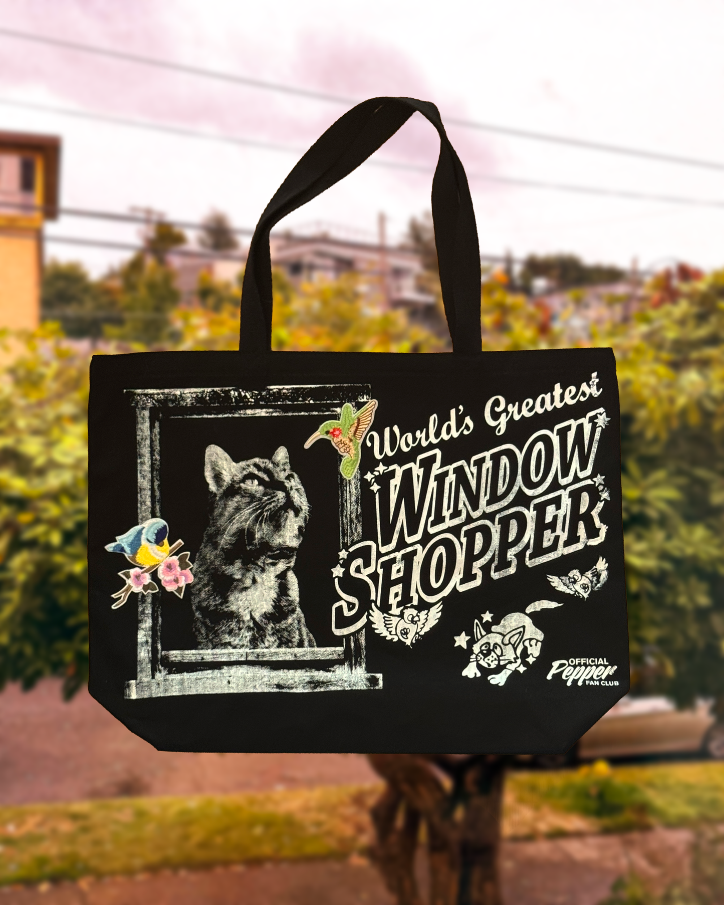 'Window Shopper' Large Canvas Tote