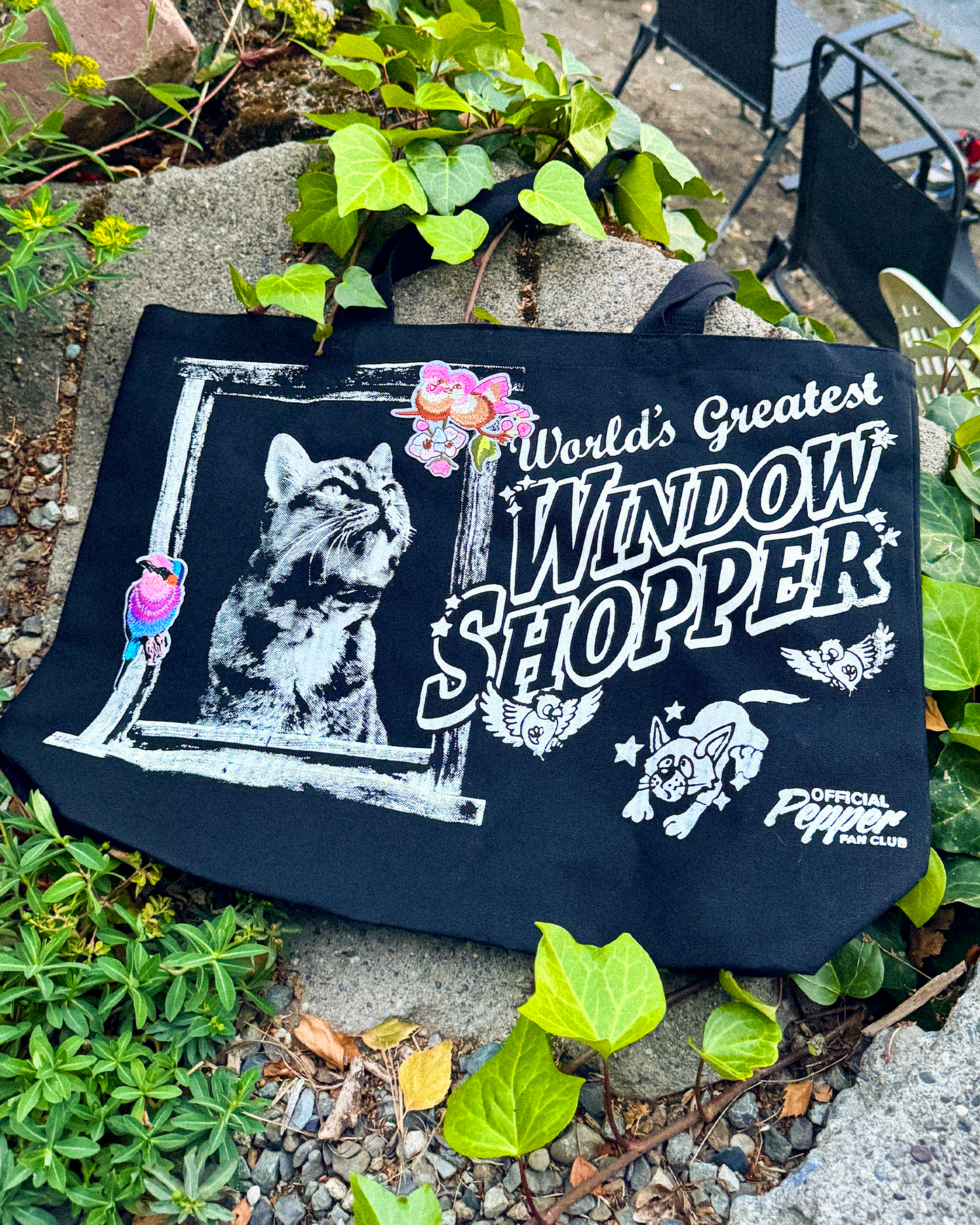'Window Shopper' Large Canvas Tote
