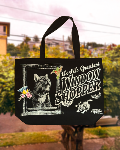 'Window Shopper' Large Canvas Tote