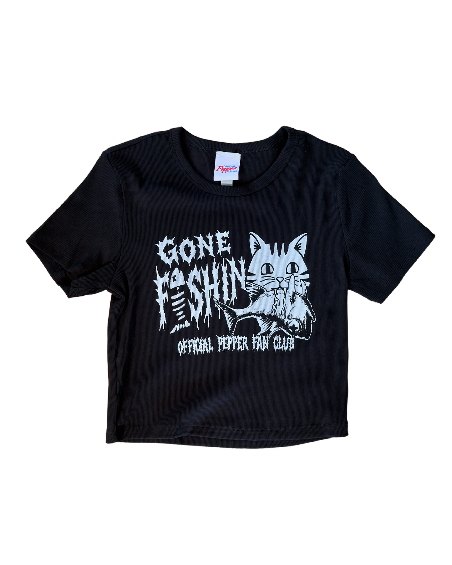 'Gone Fishin' Women's Cropped Baby Tee