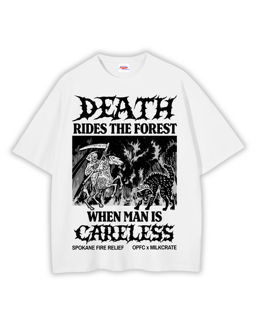 'Death Rides' T-Shirt x Milkcrate Merch (Spokane Fire Relief Fundraiser)