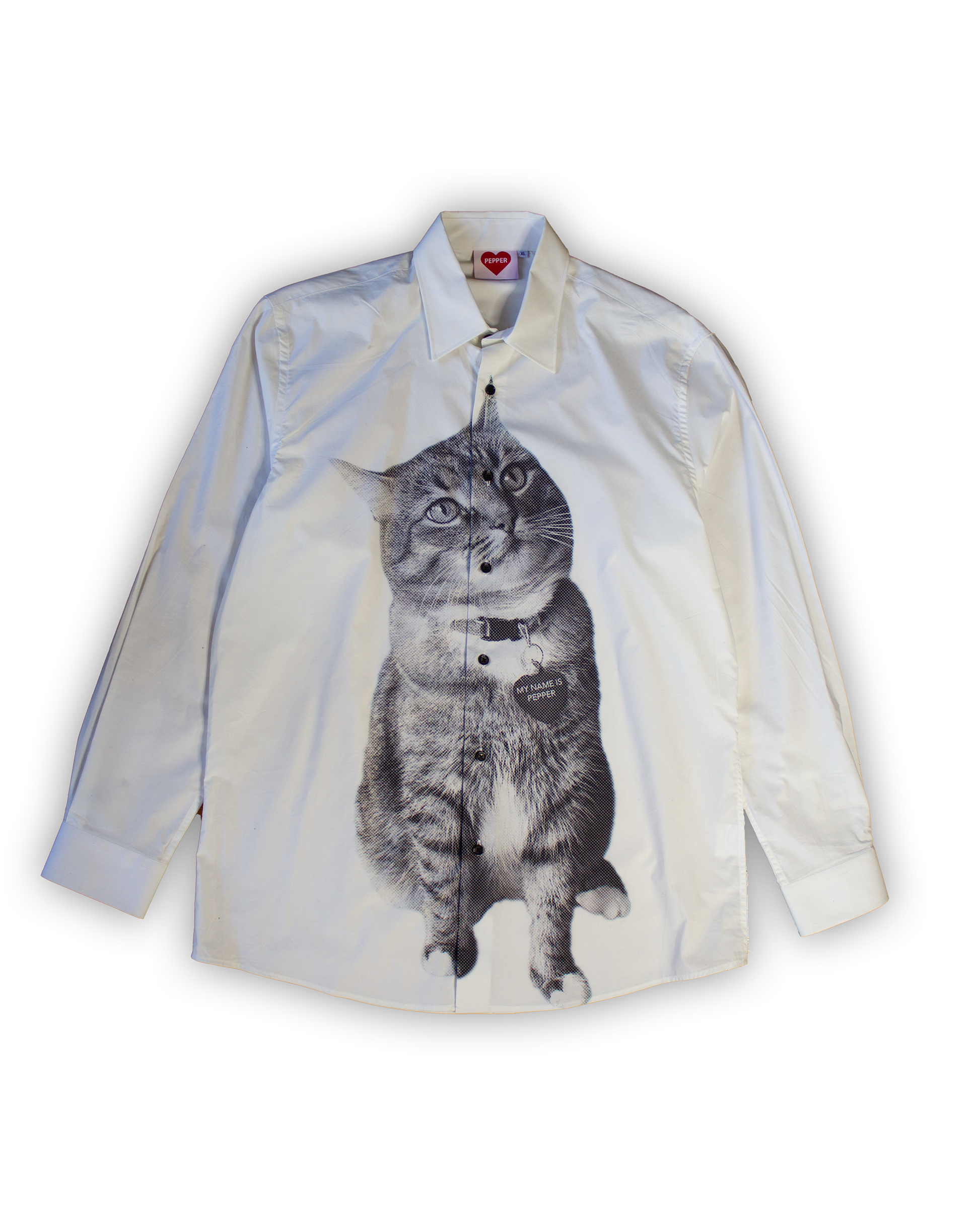 mens cat dress shirt Cowboy Cat printed 100% Cotton shirt